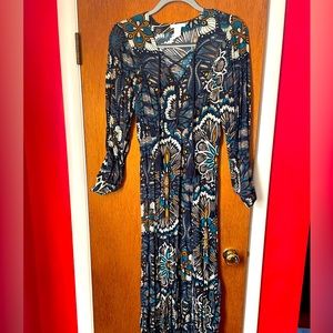 H&M Blue Maxi Slit Dress